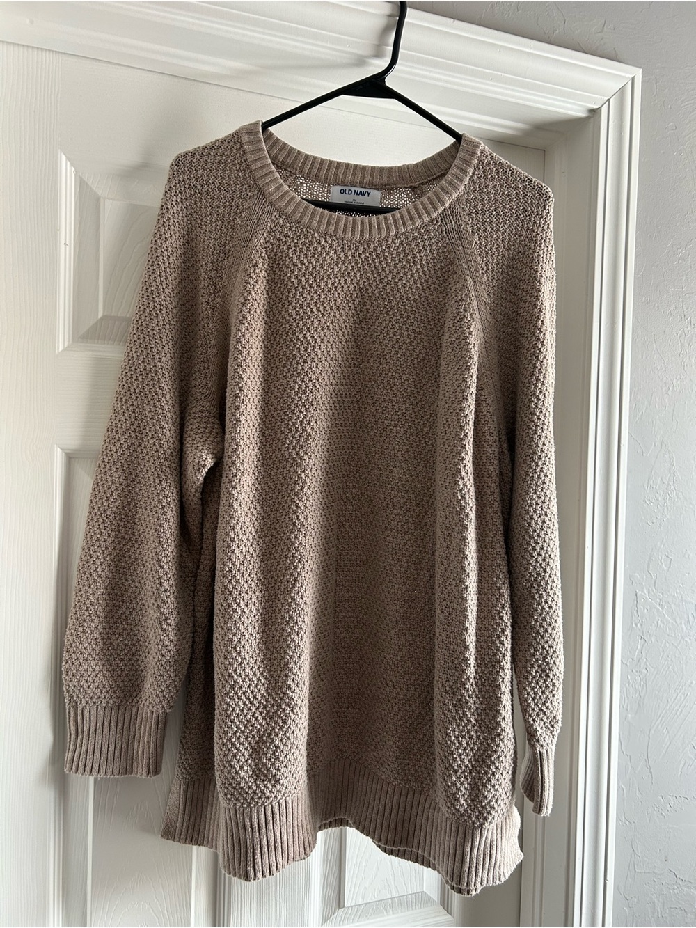 Old Navy Women's Scoop-Neck Textured Knit Sweater - Taupe